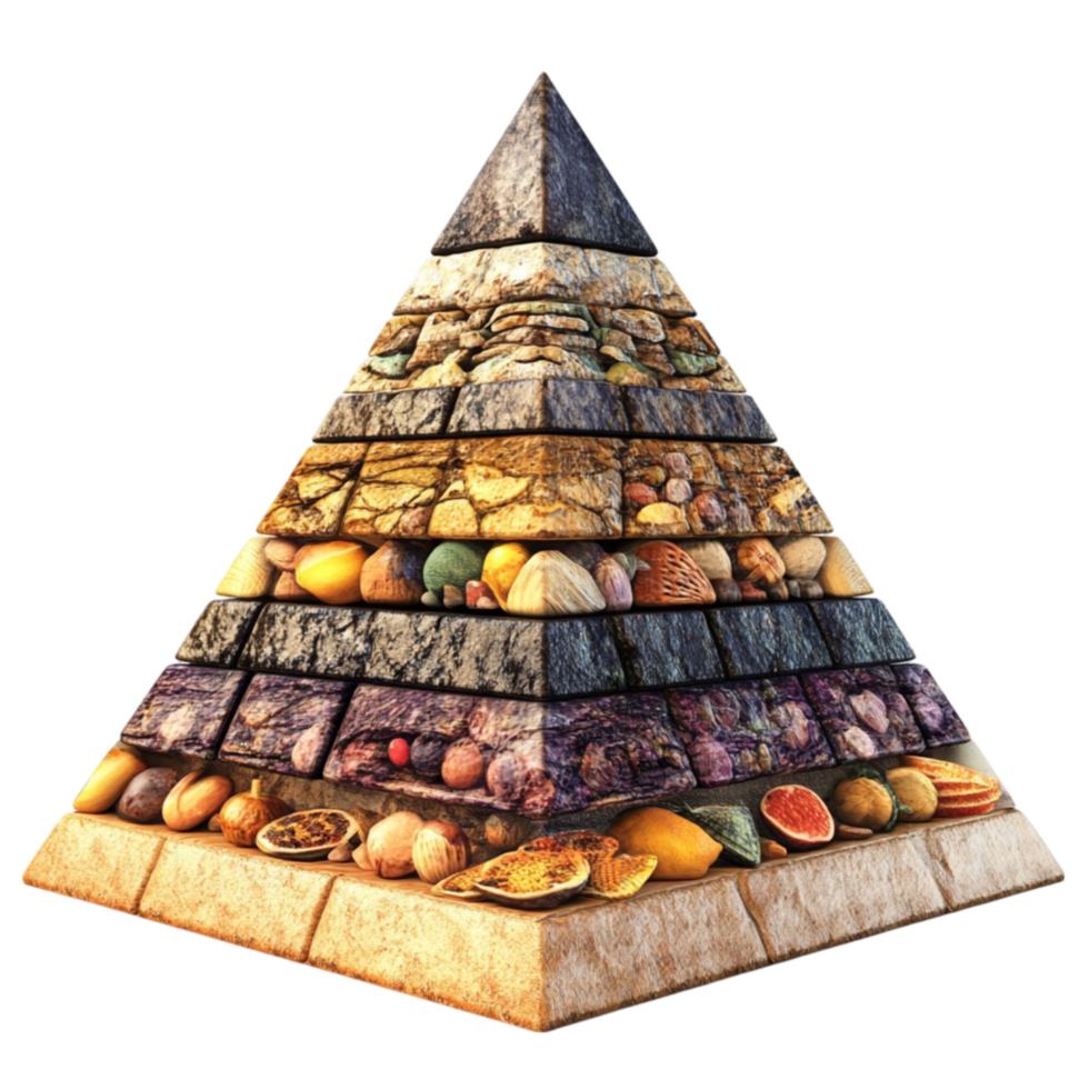 Incredible Food Pyramid Illustration on Transparent Background png