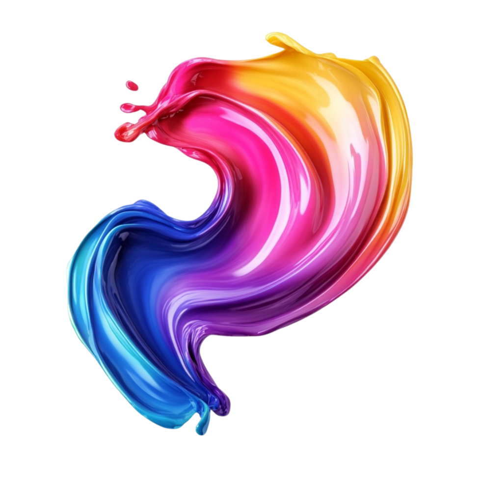Gradient Artistic Paint Stroke on Transparent Background png