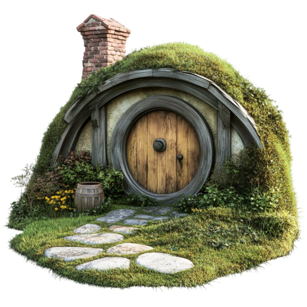 Small Hobbit House on Transparent Background png