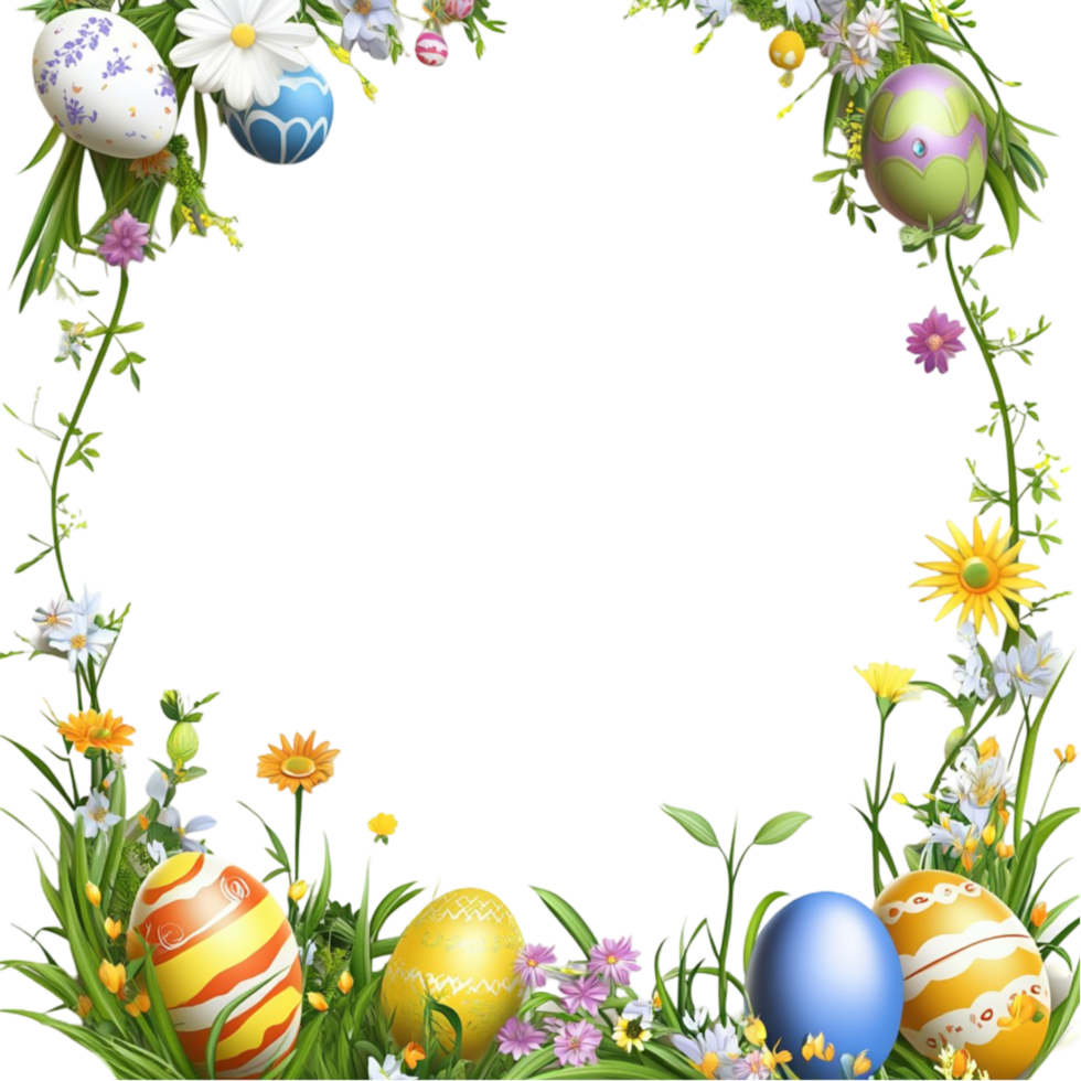 Easter Egg Wreath on Transparent Background png