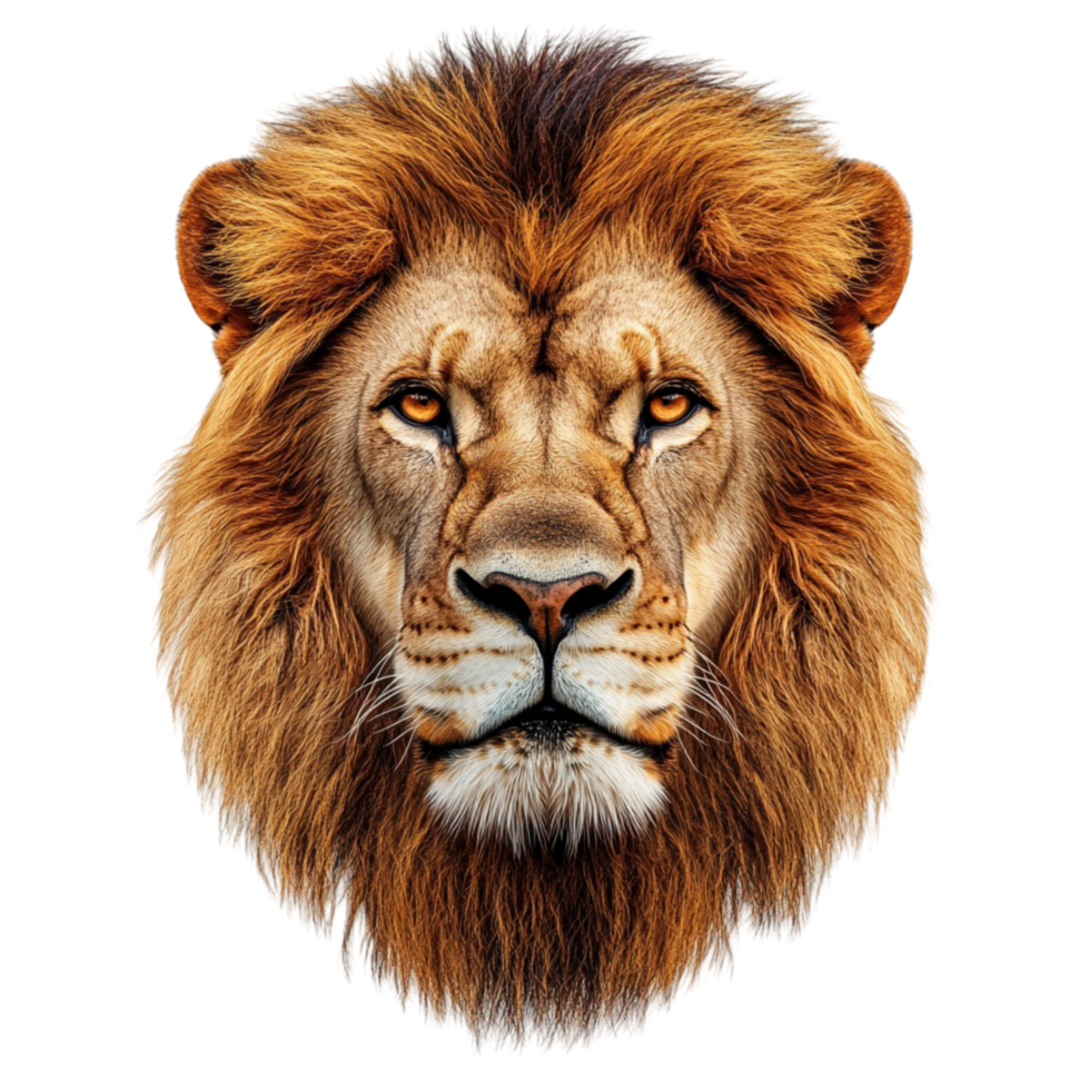 Close-up Portrait of a Lion on Transparent Background png