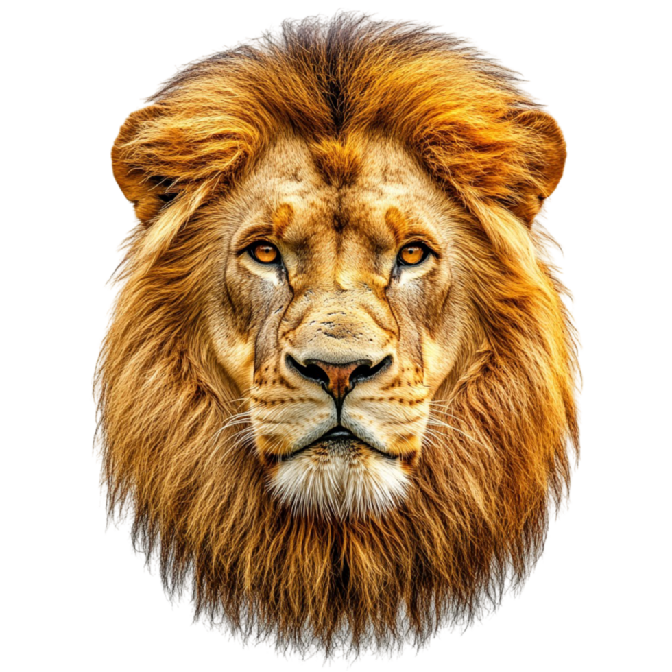 Royal Lion Head Portrait on Transparent Background png