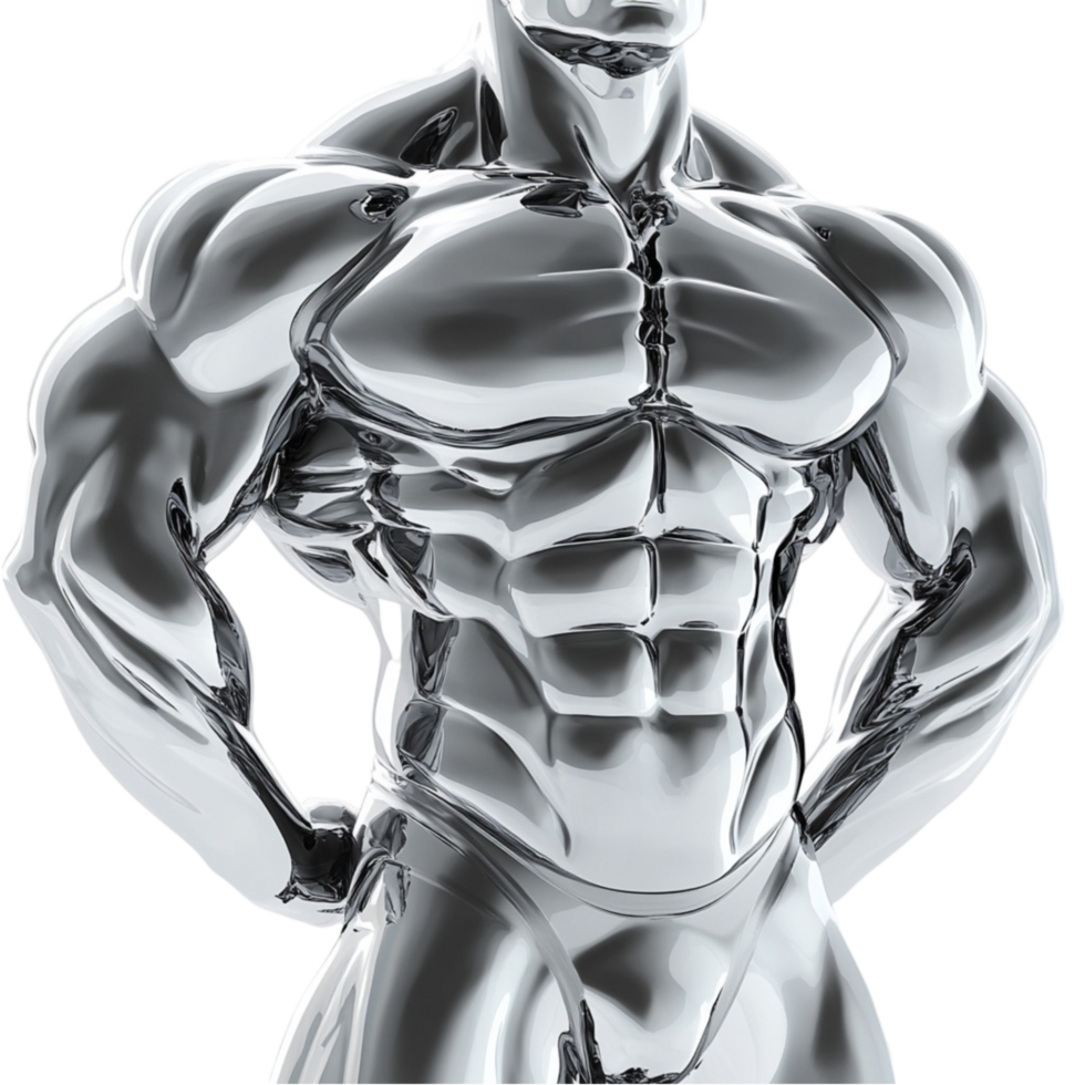 Dazzling Silver Torso on Transparent Background png