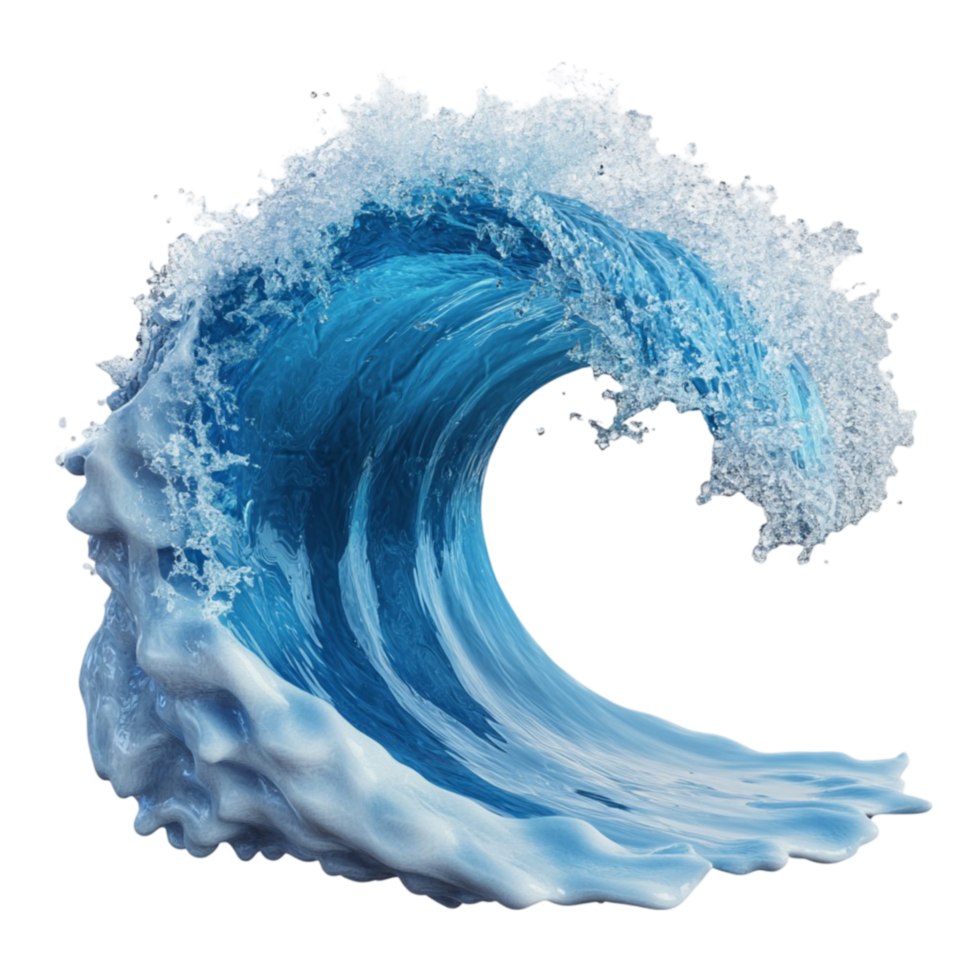 Astonishing Turbulent Ocean Wave on Transparent Background png