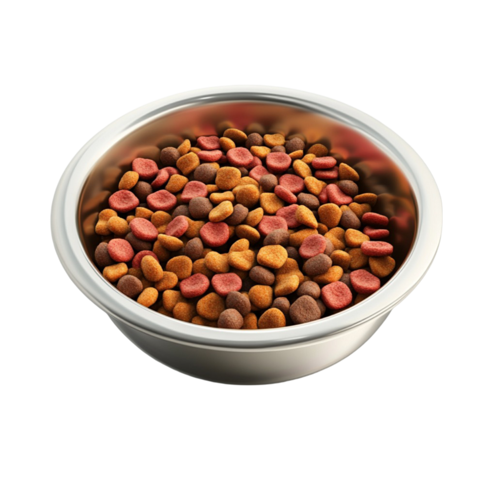 Appetizing Bowl of Pet Food on Transparent Background png