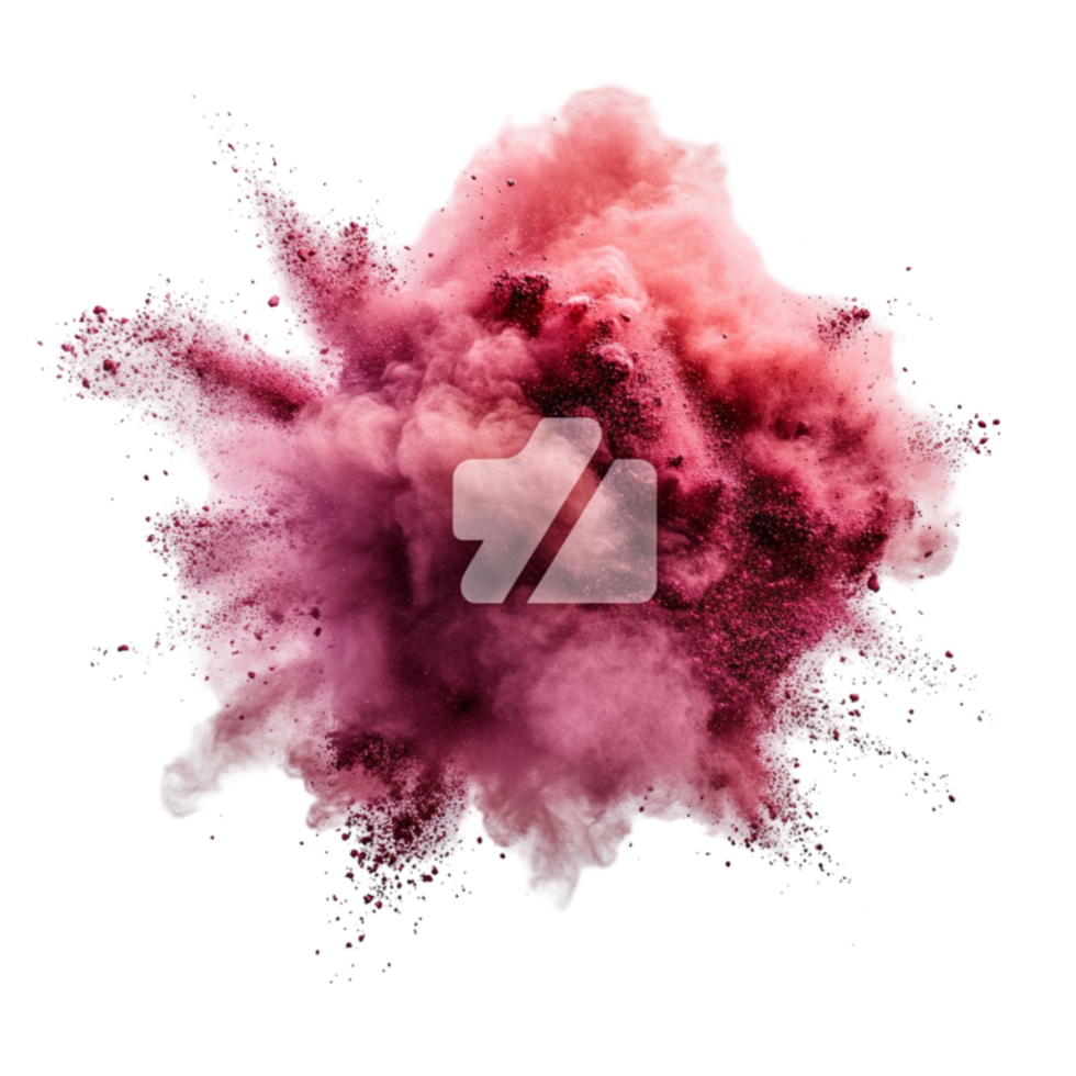 Red Powder Explosion on Transparent Background png