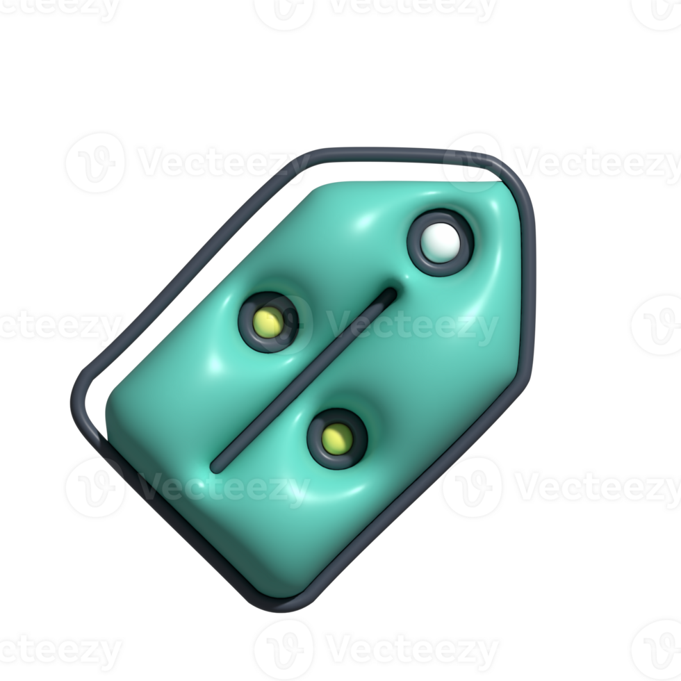A green tag with two holes on it png