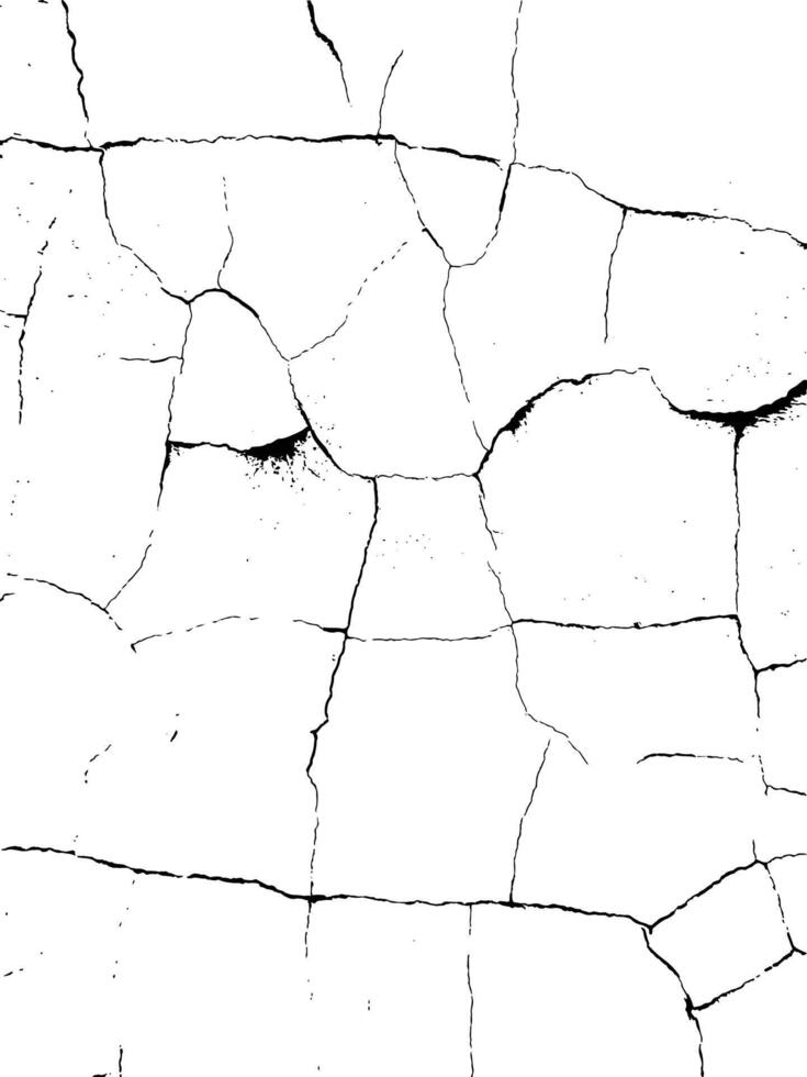 Broken grunge surface illustration. Black and white distressed wall pattern for retro vintage designs. Overlay effect vector