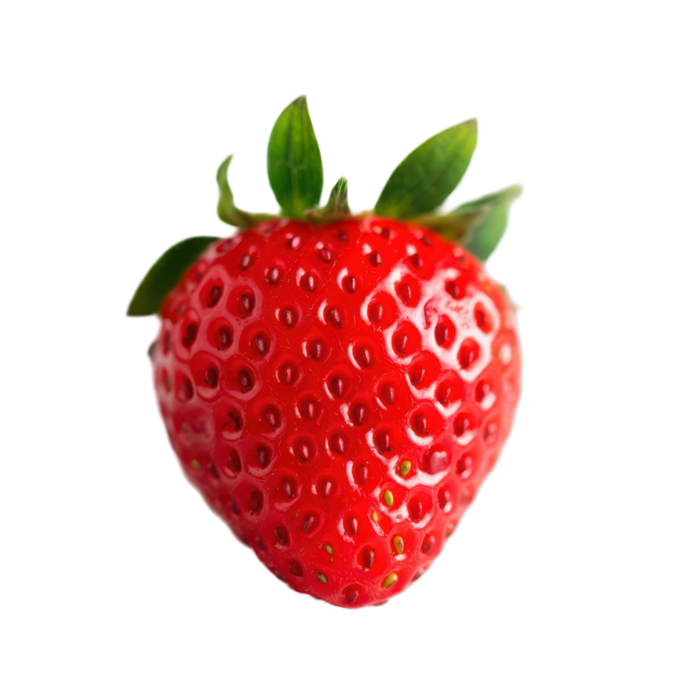 Ripe strawberry slice bursting open with leaf, fresh and rich in nutrients png