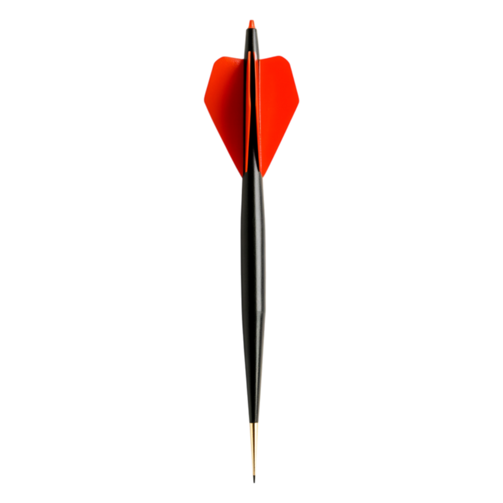 Dart on a Black Background with a Red Flight and Sharp Tip png
