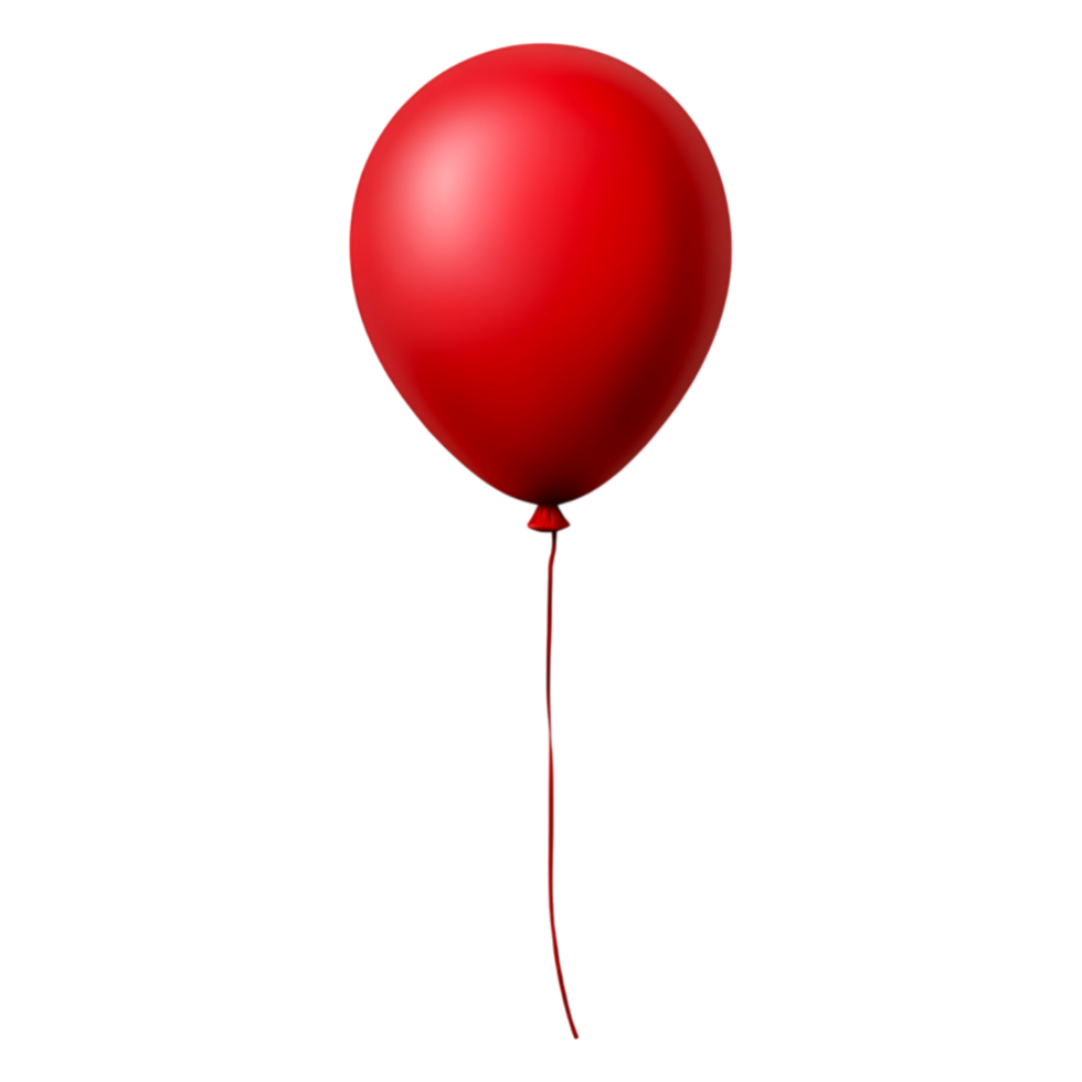 Single Red Balloon Floating Above a Light Background with Shadows png