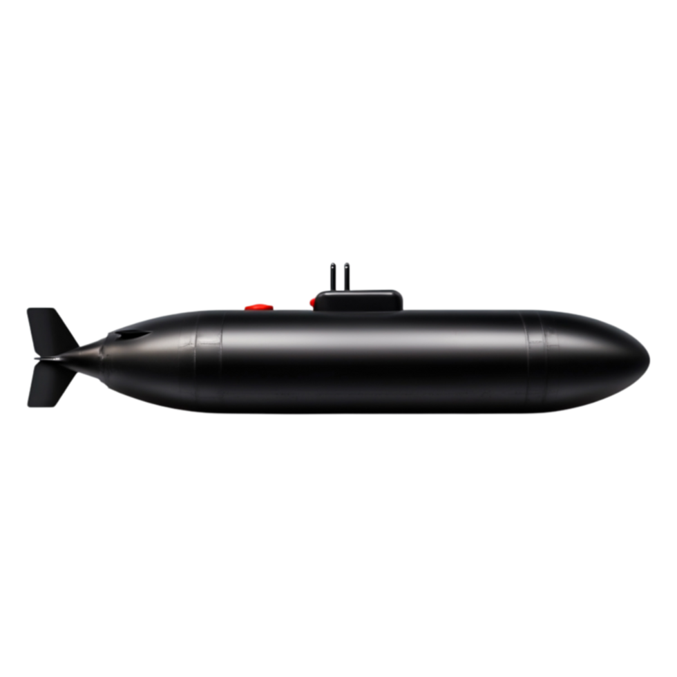 Detailed View of a Modern Black Submarine Underwater Exploration png