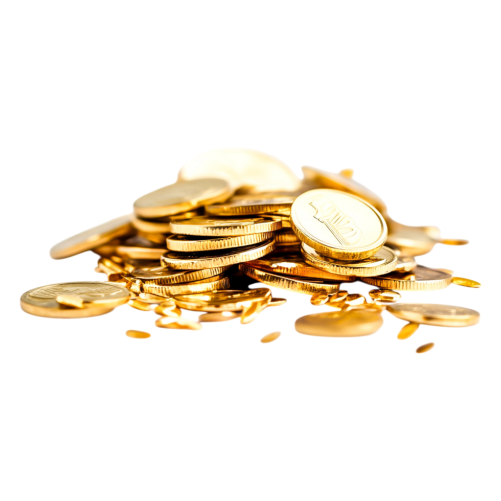 Golden Coins Piled for Financial Themes png