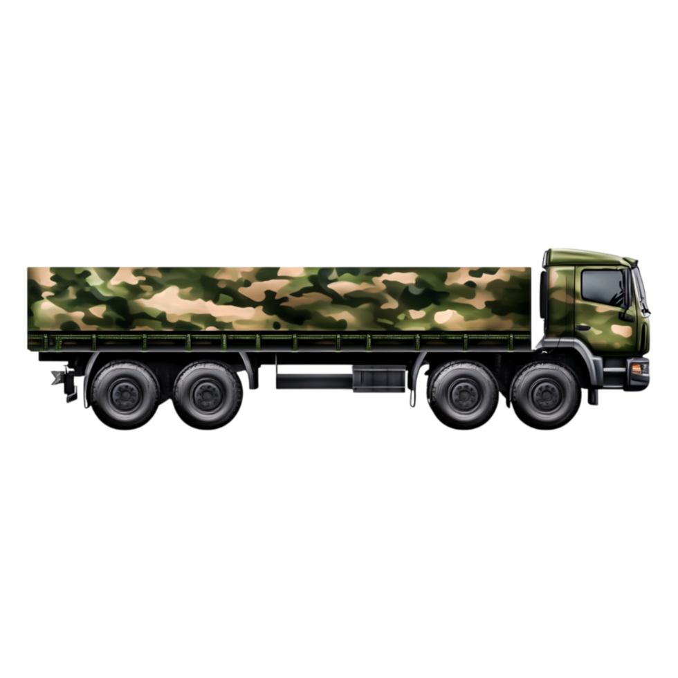 A Military Truck in Camouflage Design png