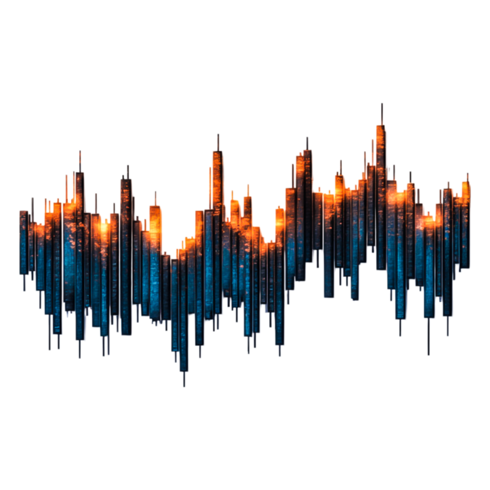 Vibrant Sound Wave Visualization with Abstract Color Gradient Effects png