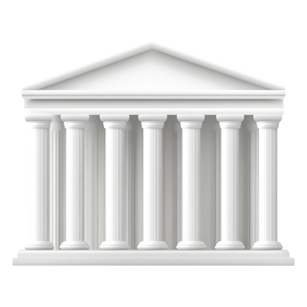 Classic Architecture of a White Grecian-Style Building with Columns png