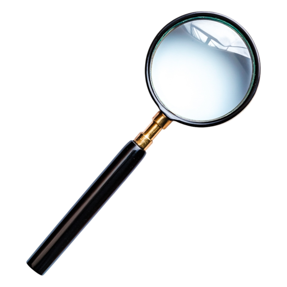 Magnifying Glass with Black Handle on for Search Tasks png