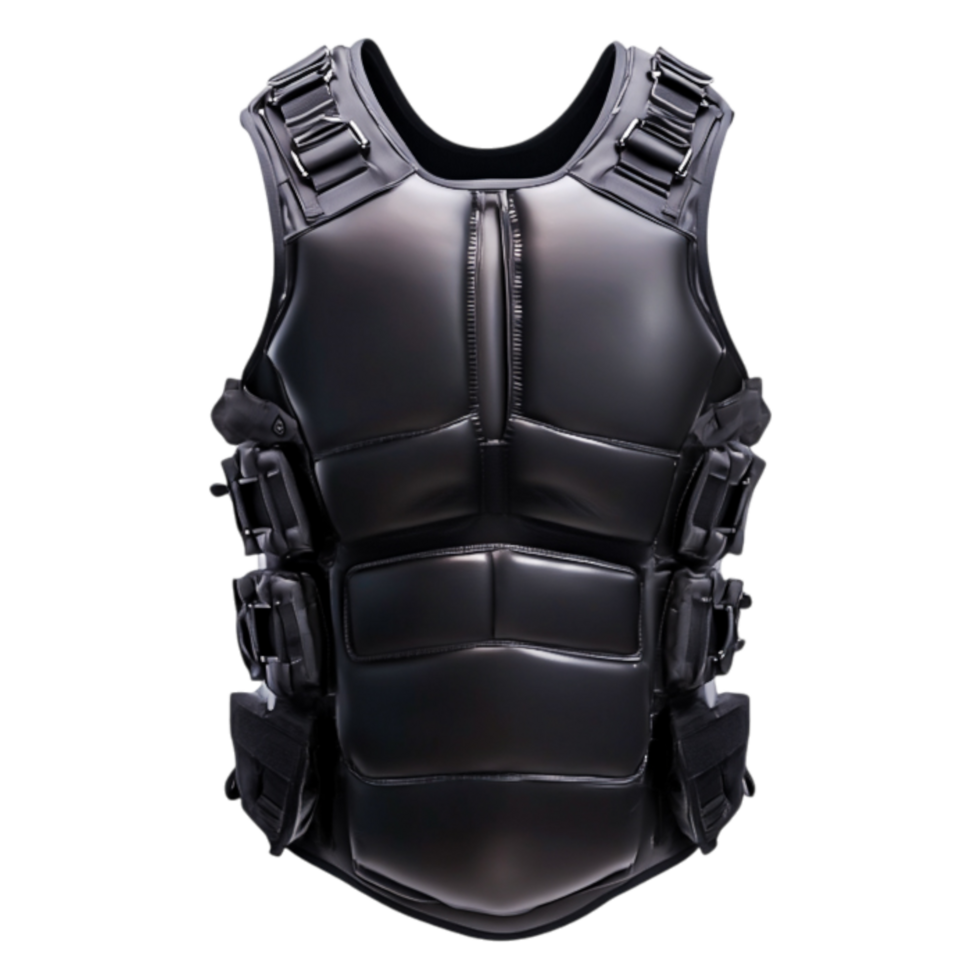High-Tech Black Body Armor Vest for Tactical and Protective Use png