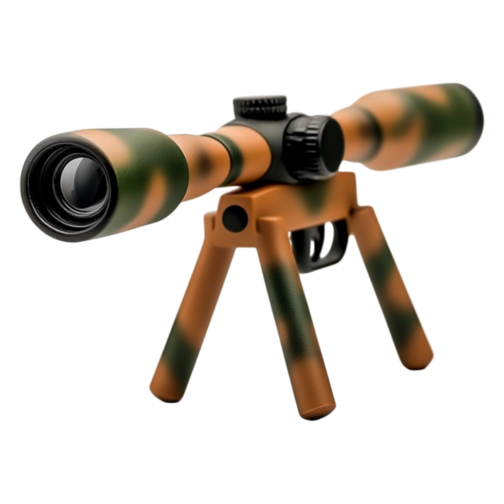 High-Detail Hunting Scope with Adjustable Magnification and Stand png