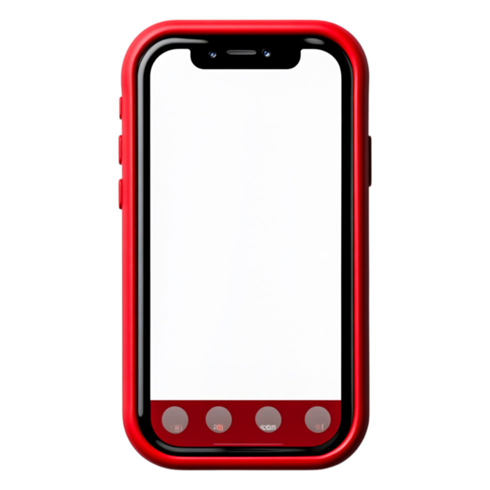 Red Smartphone with Blank Screen Suitable for Various Applications png