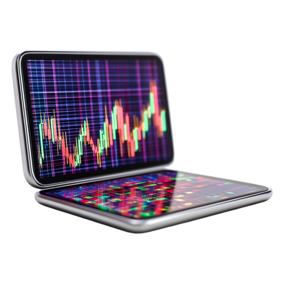 Colorful Data Visualization on Modern Smartphone Display for Finance png
