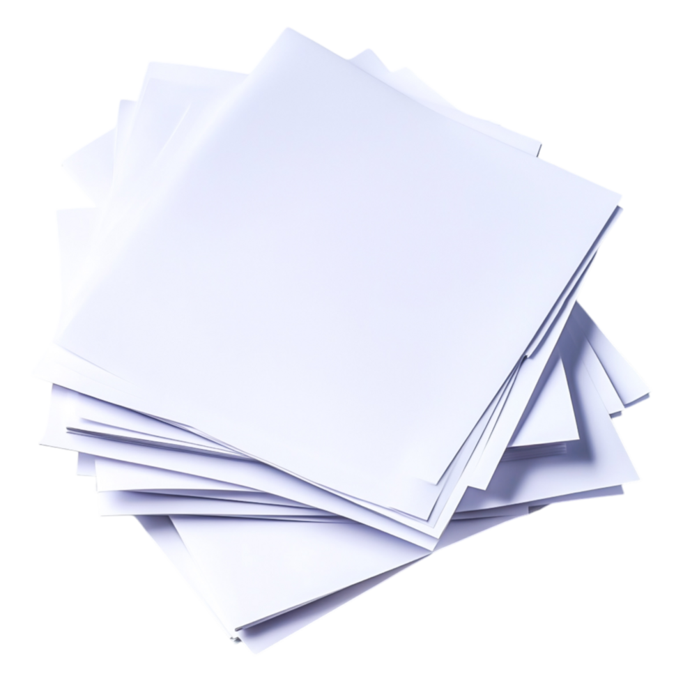 Stack of Blank White Paper Sheets for Various Creative Uses png