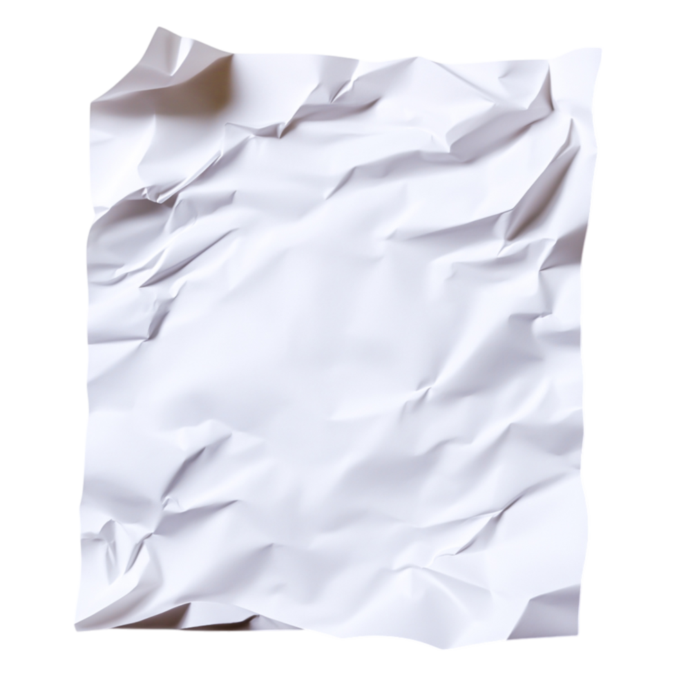 A Crumpled White Paper Texture for Background and Design Use png