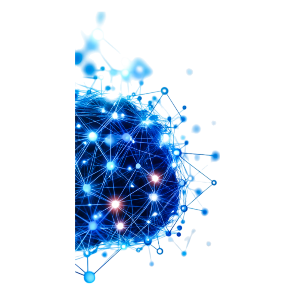 Blue Abstract Globe with Network Connections and Digital Nodes png