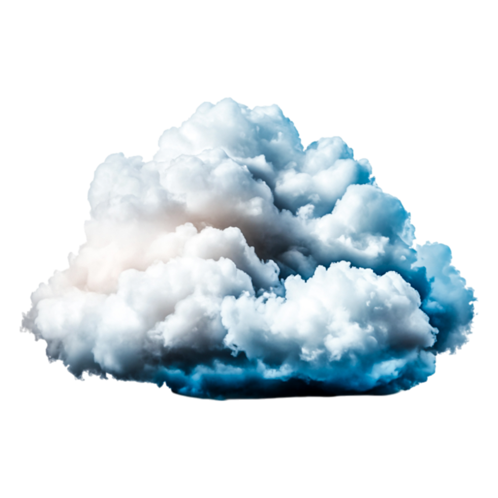 Soft White Cloud with Blue Sky Background and Subtle Shadows png