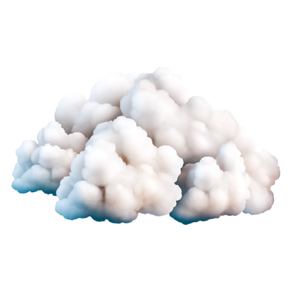 Fluffy White Clouds Against a Bright Blue Sky for Background Use png