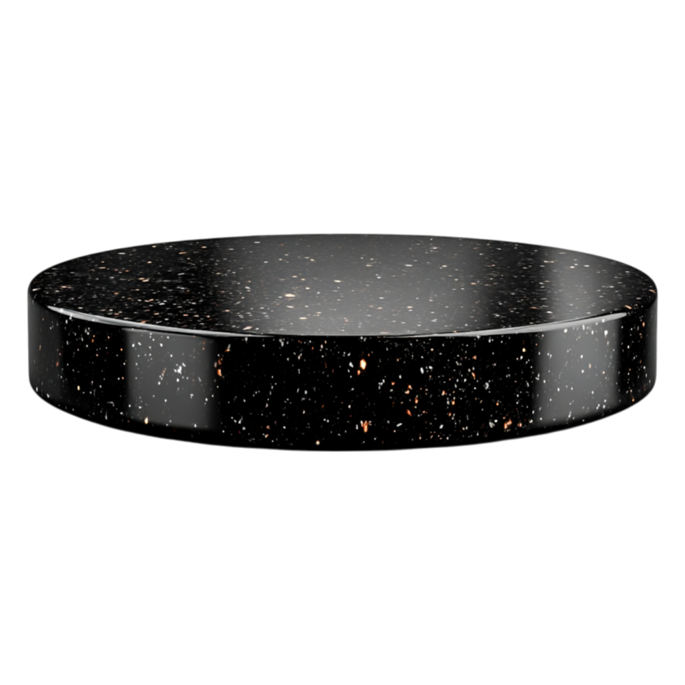 Black Round Display Pedestal with Glittering Surface for Product Showcase png