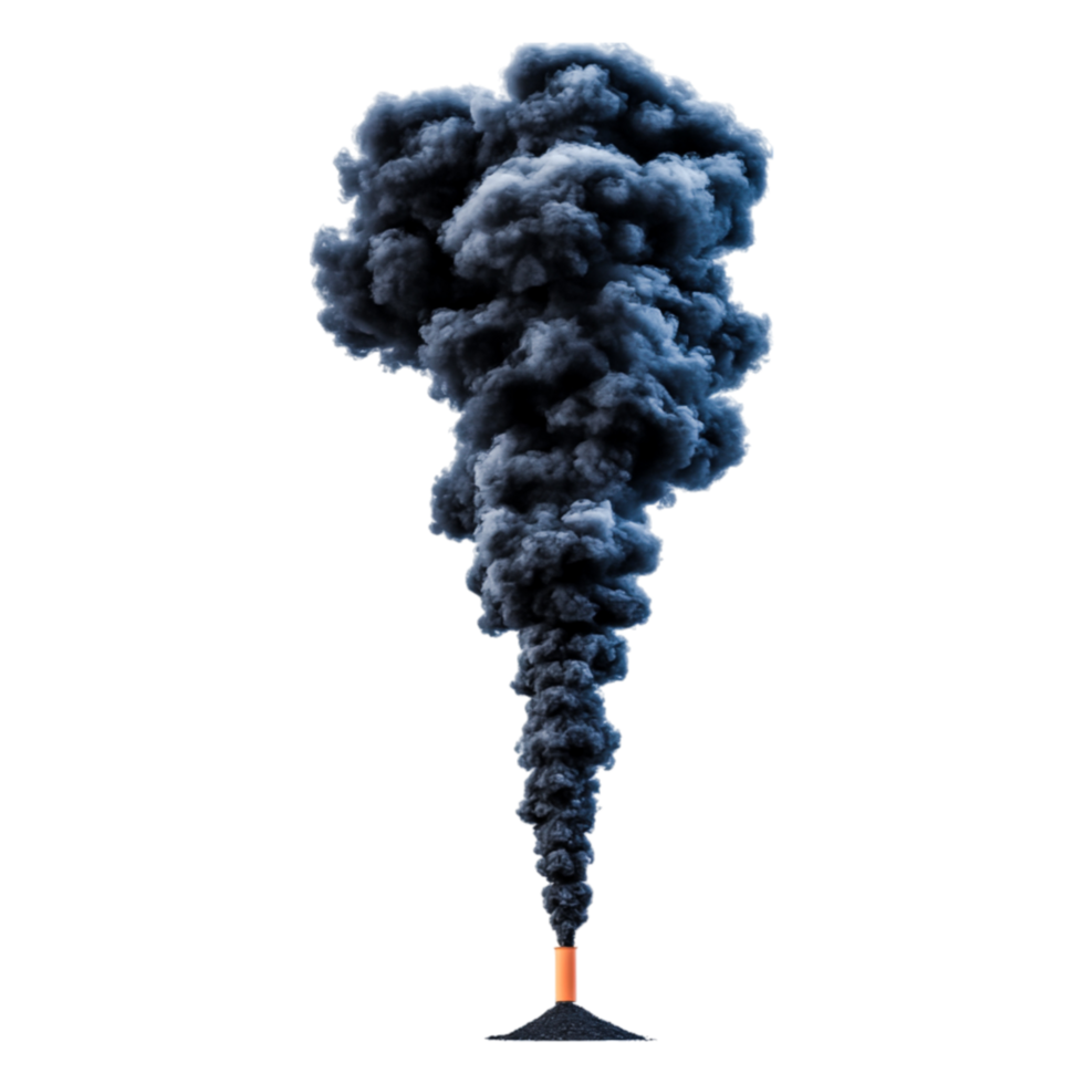 Dark Smoke Eruption from Ground with Volcanic Ash and Debris png