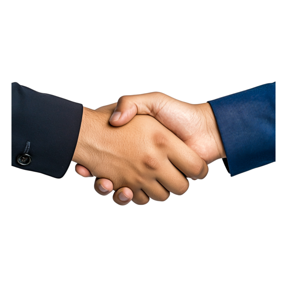 closeup of Two Hands Shaking in a Professional Business Setting png