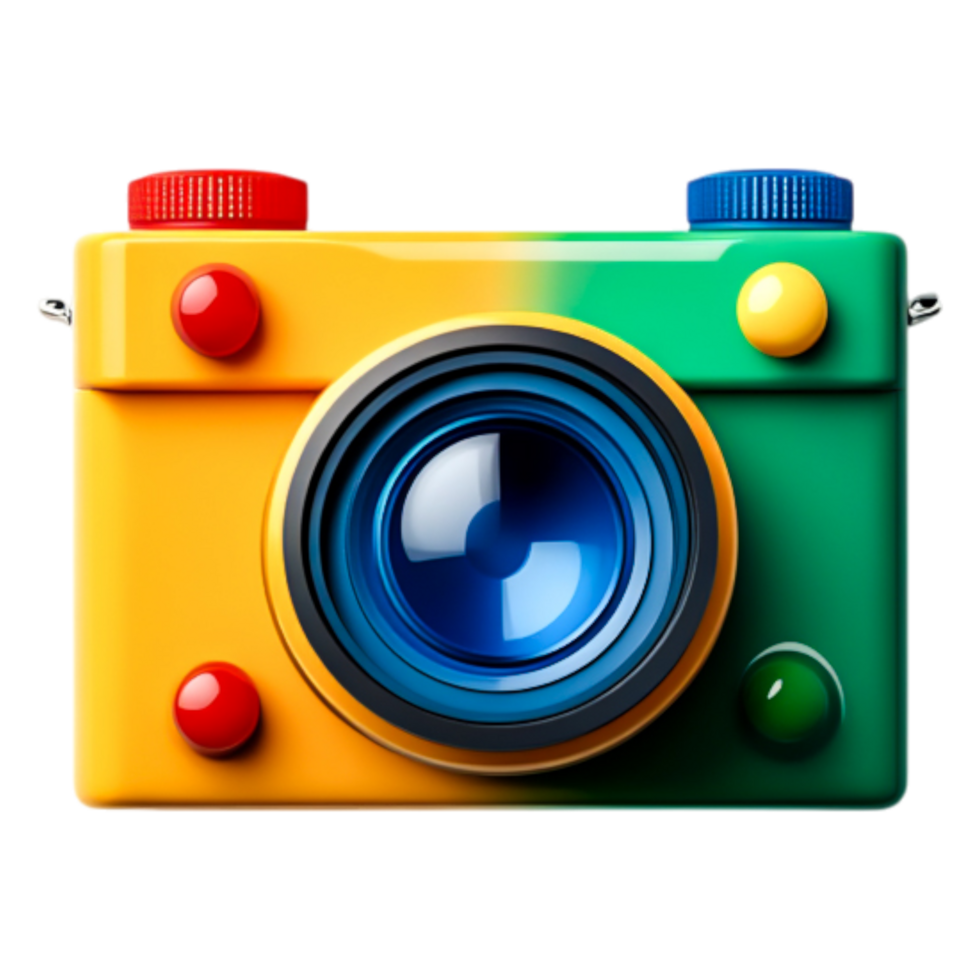 Colorful Retro Camera Icon for Creative Projects and Designs png