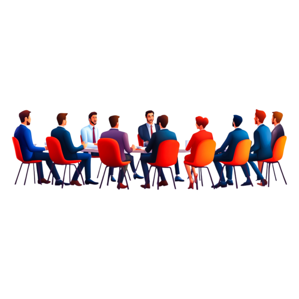 Business Meeting Discussion with Diverse Group of Professionals png