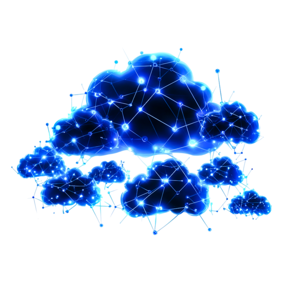 Futuristic Cloud Technology with Network Connections and Digital Design png