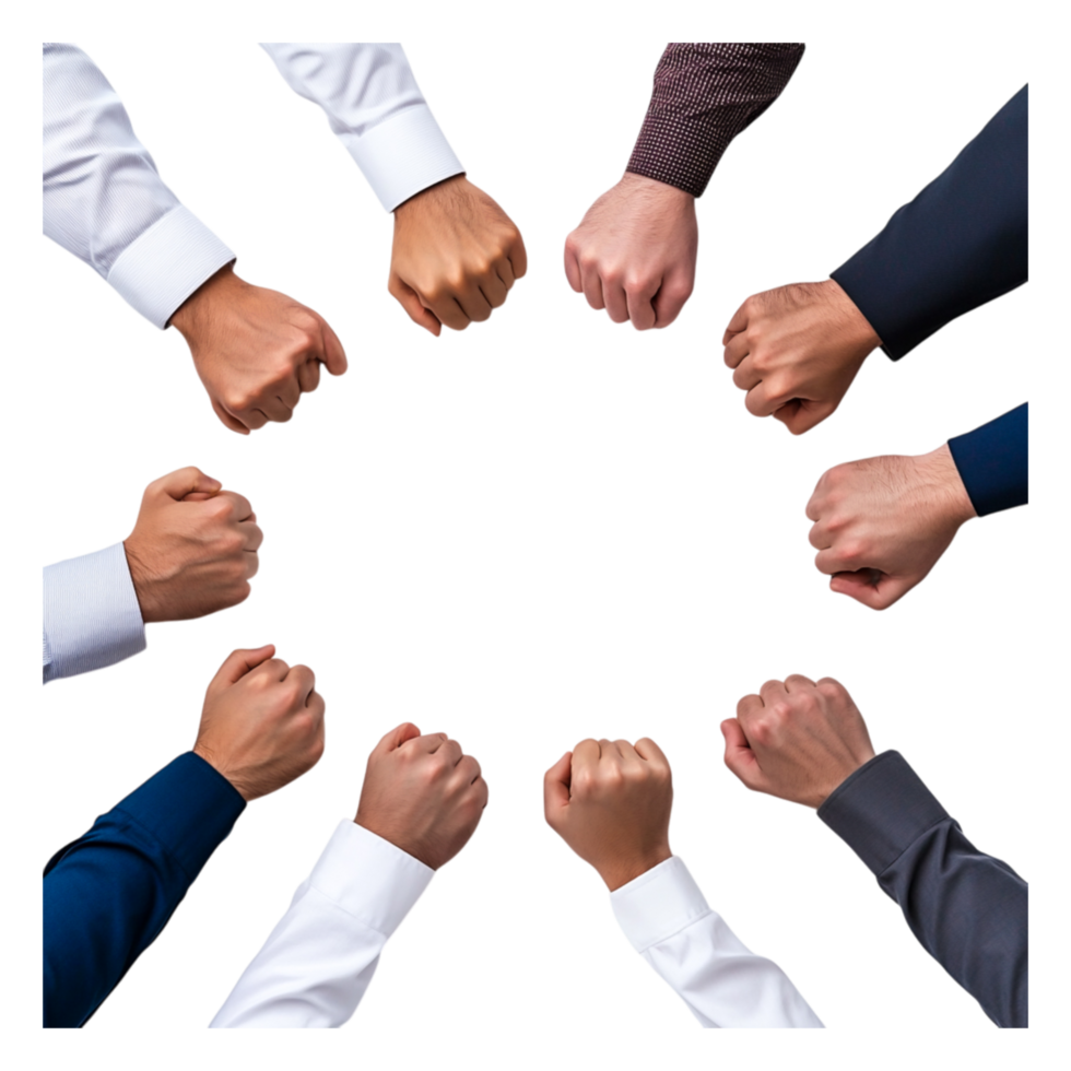 Diverse Hands Coming Together in Unity and Empowerment Gesture png