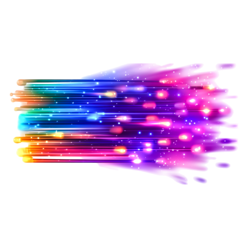 Colorful Abstract Background with Glowing Light Trails and Sparkles png