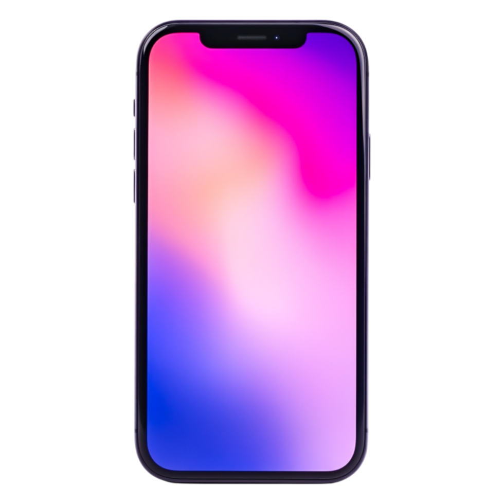 Modern Smartphone Display with Vibrant Gradient Background png