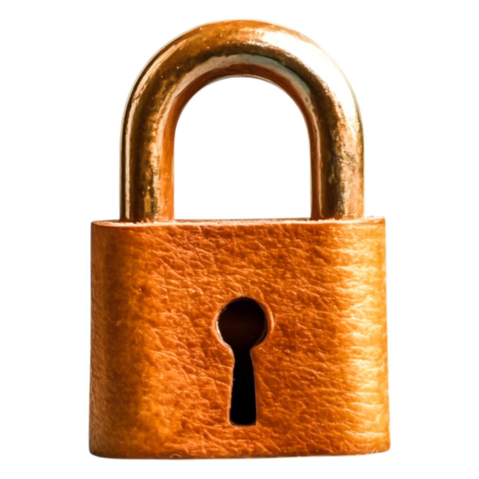 Vintage Bronze Padlock with Classic Keyhole Design on png