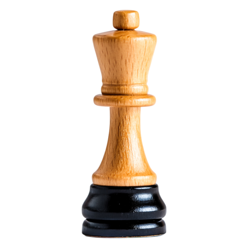 Elegant Wooden Chess King Piece on Isolated Background png