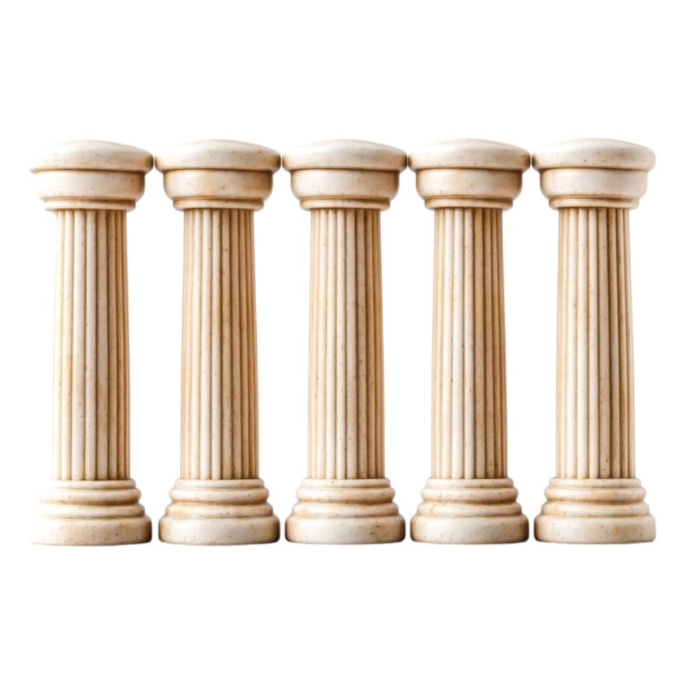Classic White Columns in a Row Against a Clean Background png