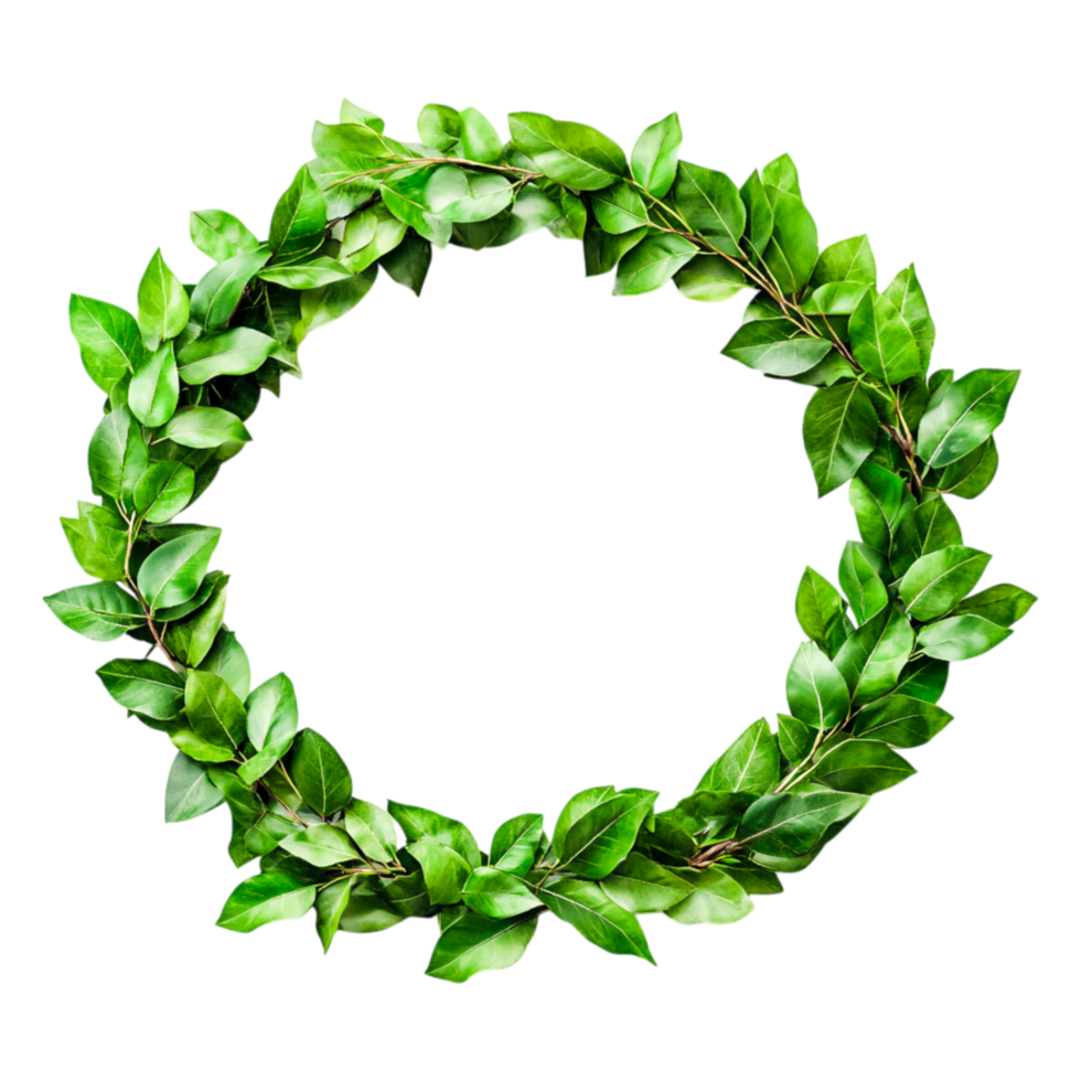 Green Leaf Wreath with Fresh Foliage for Decorative Purposes png