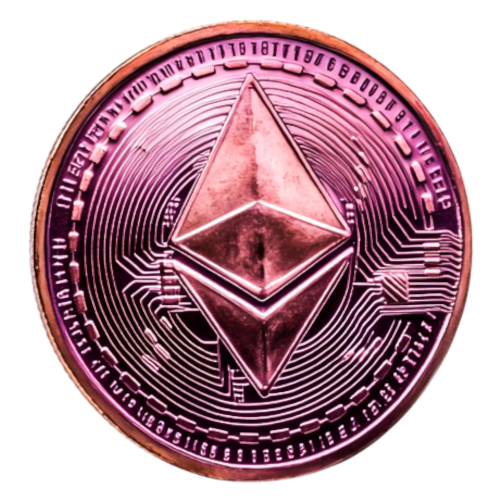 Ethereum Cryptocurrency Coin with Circuit Design and Digital Theme png