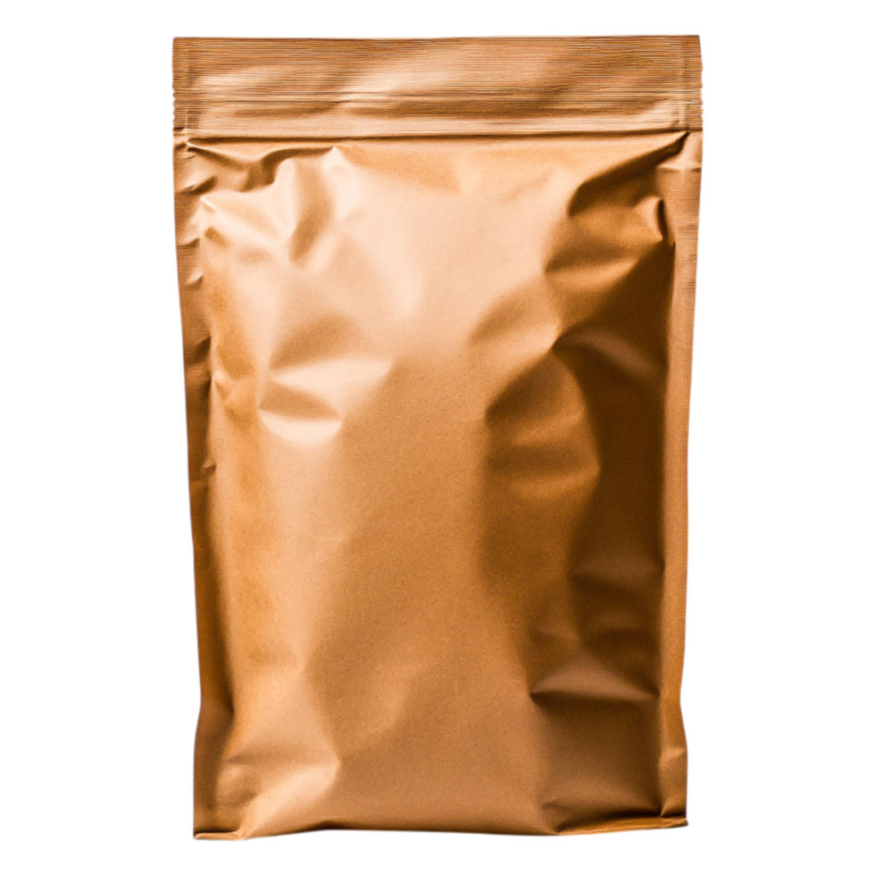 Brown Kraft Stand-Up Pouch with Zipper Closure for Food Storage png