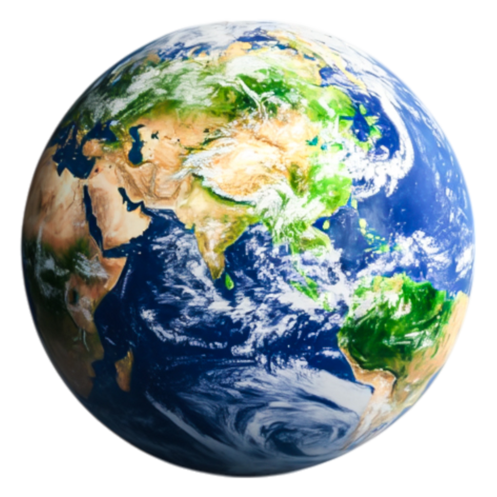 Beautiful Earth from Space with Blue Ocean and Green Land png