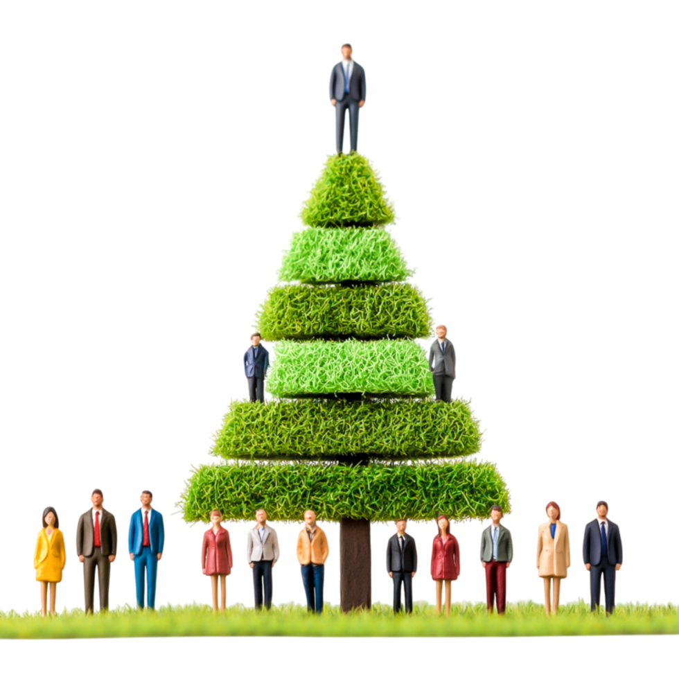 Business Growth Concept with Figures on Green Tree Structure png