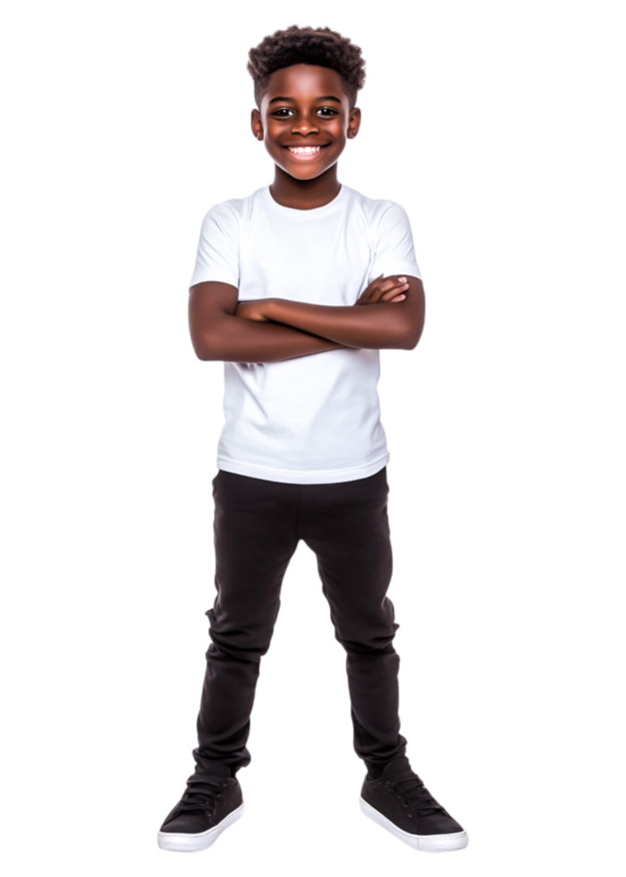 Boy Standing with Arms Crossed in Casual png
