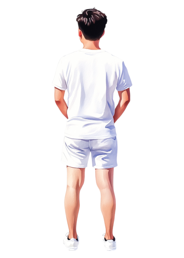 Young Man Standing in Casual Attire on Isolated Background png