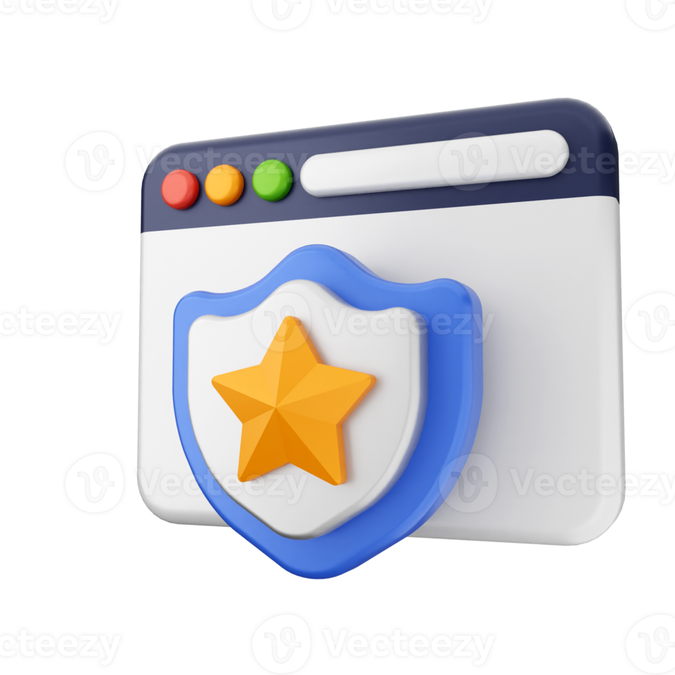 A star and shield icon on a computer screen png